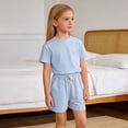 thumbnail image 2 of fatyb Kids 2 Piece Summer Clothes Boys Girls Short Sleeve Crewneck T-Shirts Shorts with Casual Outfits, 2 of 7