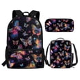thumbnail image 2 of KUIFORTI Butterfly Backpack Messenger Bag Crossbody Printed Lunch Case Lunch Bag Pencil Case Pencil Bag with Pocket, Set of 3, 2 of 7