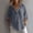 *Gray, variant on ClodeEU Women's V Neck 3/4 Sleeve Linen Blend Blouse,Casual Loose Fit Half Button Shirt Army Green,Women's Plus L