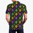 thumbnail image 3 of Balery Mardi Gras1 Printed Men’s Short Sleeve Polo Shirt, Midweight Men's Shirt,Golf Polo shirts -Large, 3 of 8