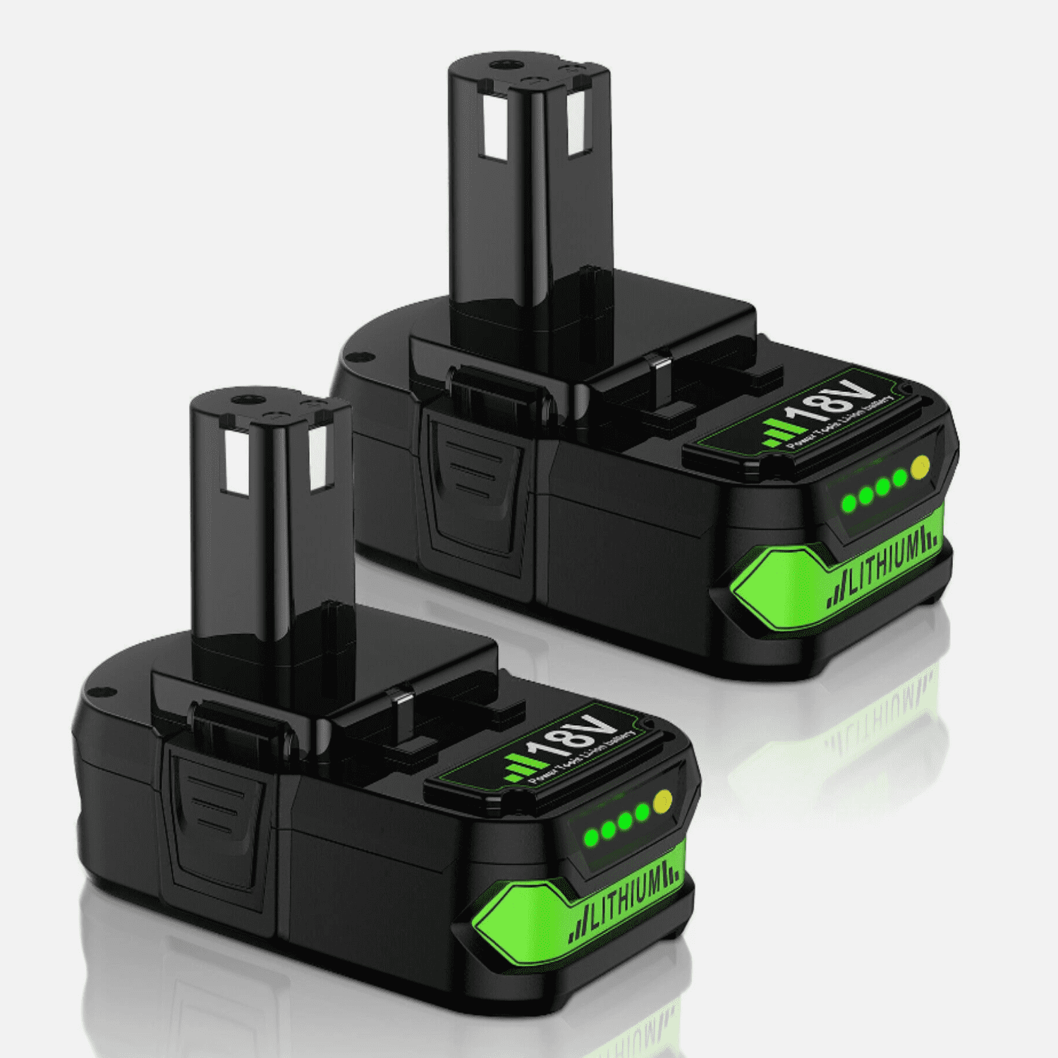 2Pack P108 P102 3.6Ah Replacement for Ryobi 18V Battery and P117 Charger Combo