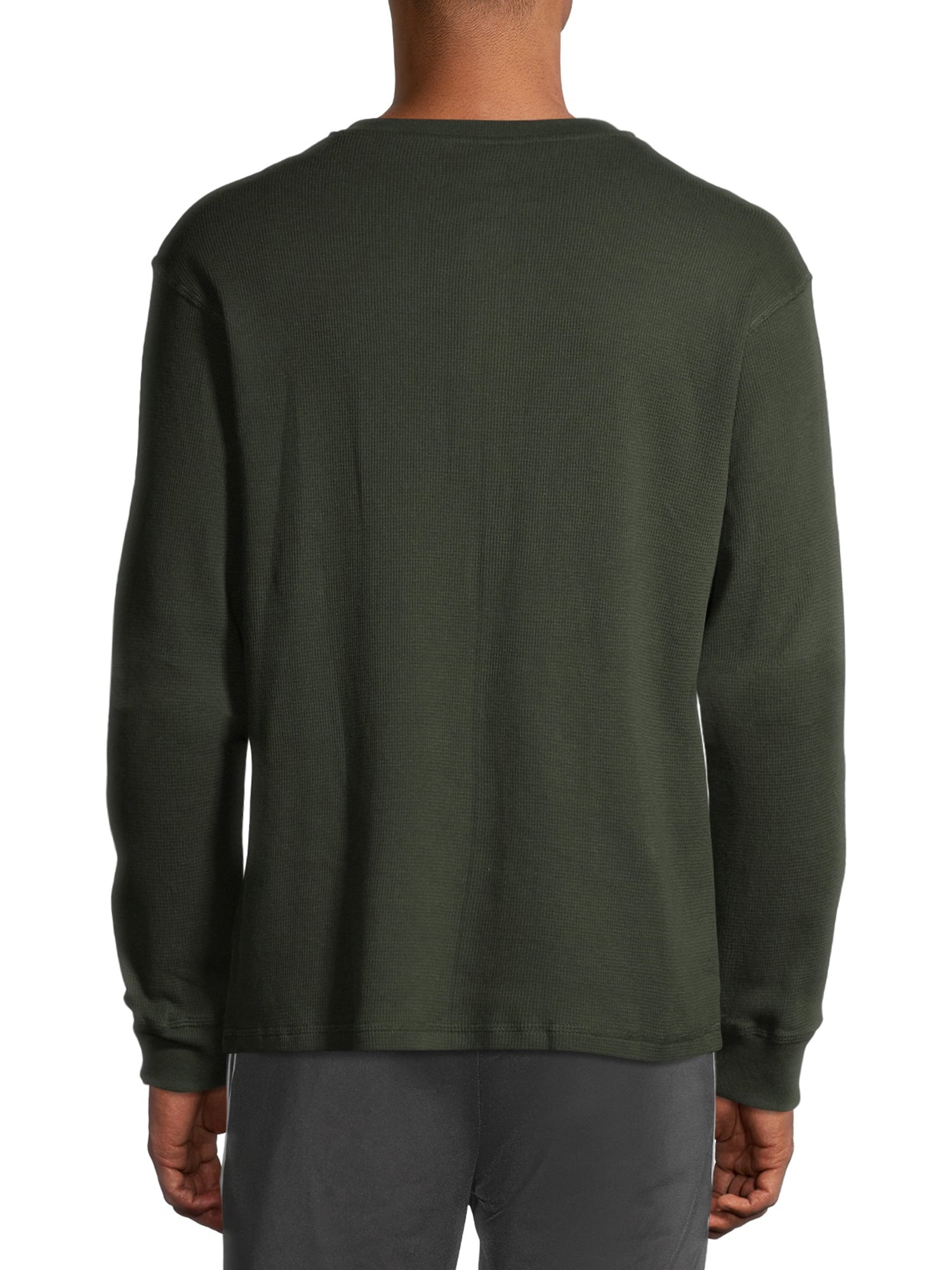 Brooklyn's Best Men's Long Sleeve Crew Neck Henley Thermal Shirt, Sizes  S-XL 