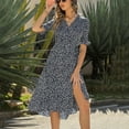 thumbnail image 1 of Vedolay Women's Summer Dresses Casual Boho Dress Floral Print Ruffle Puff Sleeve High Waist Midi Beach Dresses,Black XL, 1 of 5