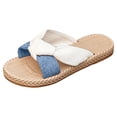 thumbnail image 1 of DAFEI Women's Flat Sandals Versatile and Stylish Denim Slip Student Sandals for Summer., 1 of 8