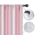 thumbnail image 4 of Blackout Kids Curtains,Pink and Green Striped Pattern Childrens Insulated Curtains Set Of 2,Bedroom Essentials,Toddler Room Decor 42x54in(106x137cm), 4 of 5