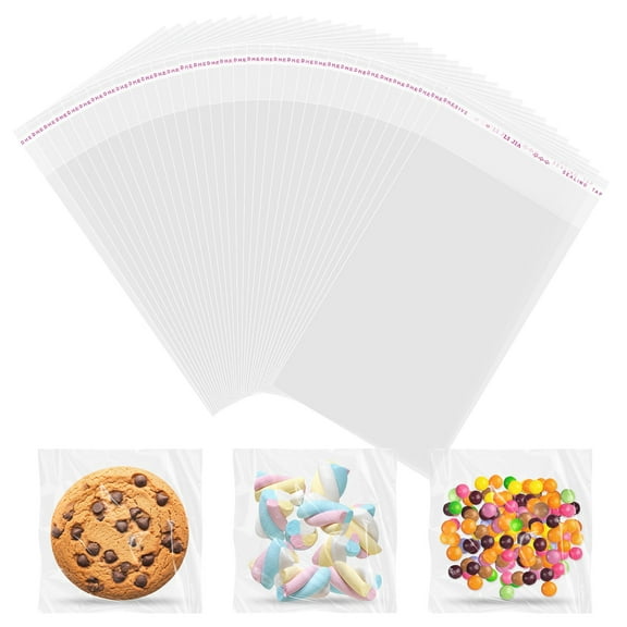 Uxcell 3" x 5" Clear Self Sealing Cookie Bags, 200 Pcs Resealable Treat Bag OPP Present Giving Wrappers Bakery Packaging for Candies Chocolates Biscuits Party