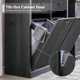 thumbnail image 6 of IFGET Double Fluted Tilt-Out Trash Can Cabinet, 20 Gallon Wood Hidden Garbage Can Cabinets with Storage Drawers, Laundry Hamper Cabinet for Bathroom, Kitchen, 6 of 8