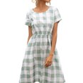 thumbnail image 3 of Sonducket Vestido de rejilla Elenxs Ropa de verano de mujer de manga corta Prendas para la parte del cuerpo Azul claro S, 3 of 8