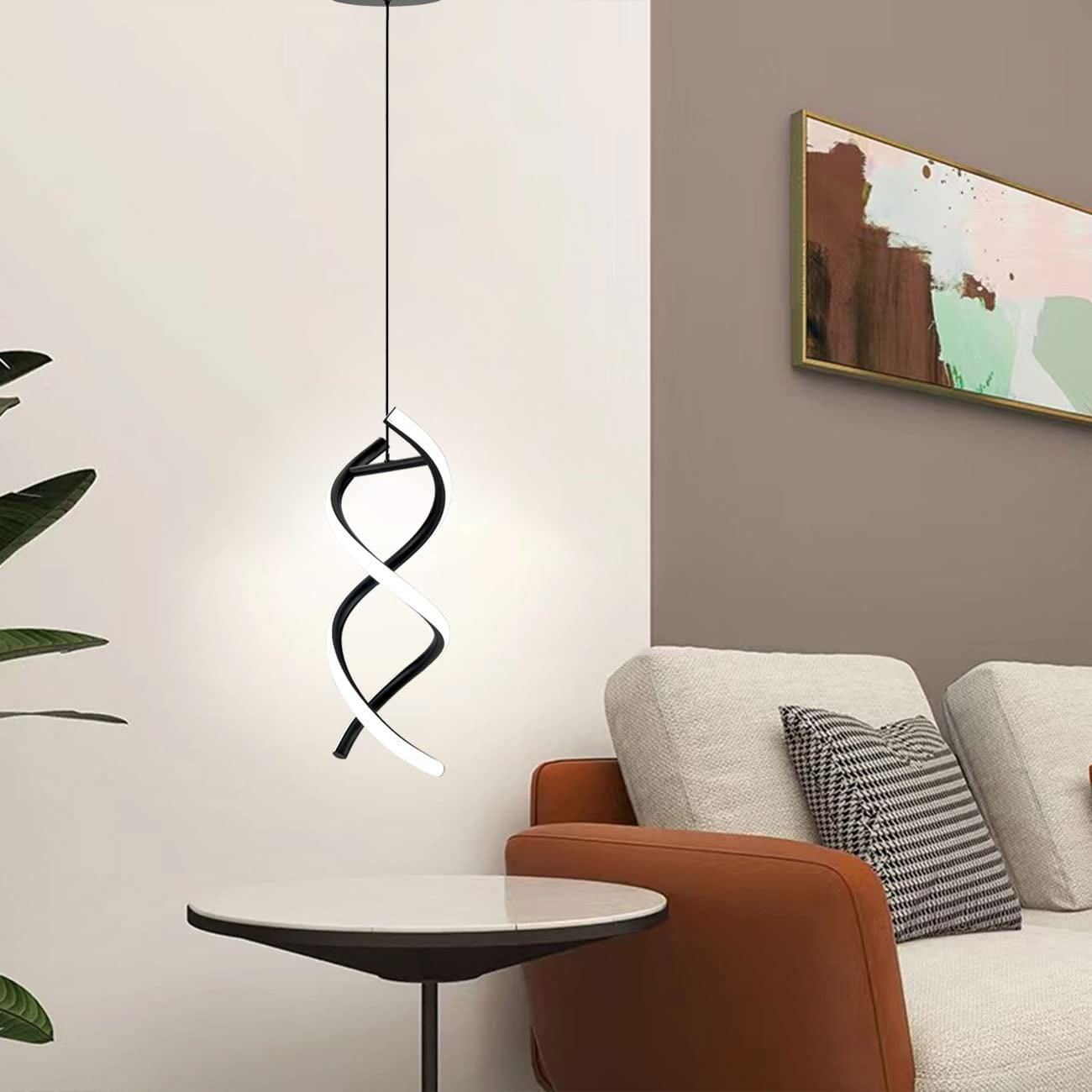 ADISUN LED Spiral Pendant Light, Adjustable, Cool White ADISUN LED Spiral Pendant Light, Adjustable, Cool White