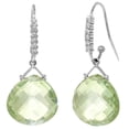 thumbnail image 2 of Galaxy Gold 14K White Gold Natural Diamonds and Green Amethyst Dangle Earrings - February Birthstone - Peace & Wisdom - Fine Jewelry for Women, 2 of 2