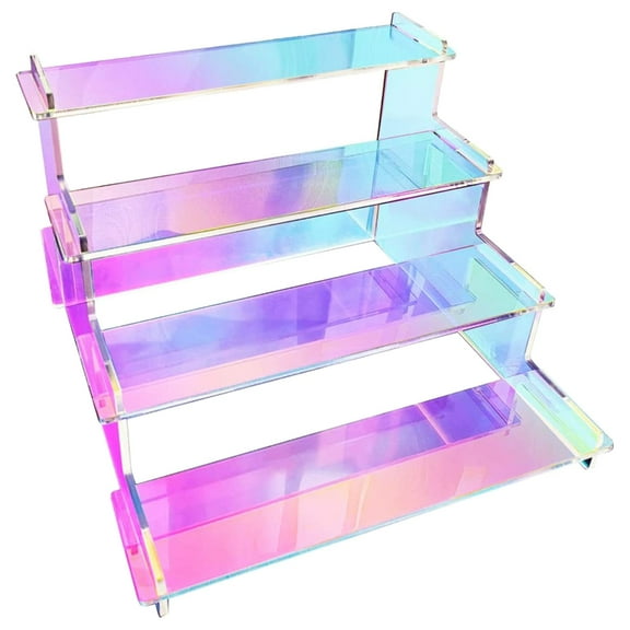 Necvior Clear Acrylic Risers Display Stand for Display Or Collections Reusable 4 Tiered Dessert Display Cupcake