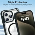 thumbnail image 6 of ELEHOLD Magnetic Designed for iPhone 12 Pro Case, Compatible with MagSafe, Military-Grade Drop Protection Not Yellowing Clear Phone Case for iPhone 12 Pro with Shockproof Bumper,Black, 6 of 6