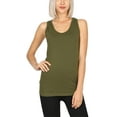 thumbnail image 4 of KOGMO Womens Basic Stretchy Cotton Spandex Racerback Tank Top 3-Pack (S-XL), 4 of 5