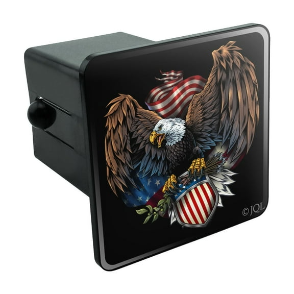 Patriotic Eagle USA American Flag Shield Tow Trailer Hitch Cover Plug Insert 2"