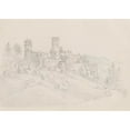 thumbnail image 2 of Thomas Ender 14x11 Black Ornate Wood Framed Double Matted Museum Art Print Titled: Burg Kollmitz, 2 of 5