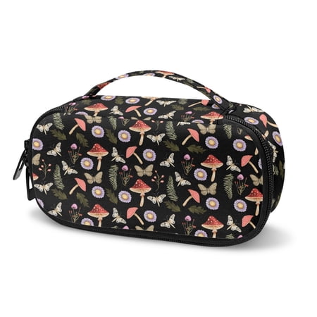 Jiueut Butterfly Mushroom Insulin Storage Bag Pen Insulin Travel Bag for Diabetics Storage Zipper Bags for Organizing Insulin Bags for Women Insulin Pocket with Extra Room