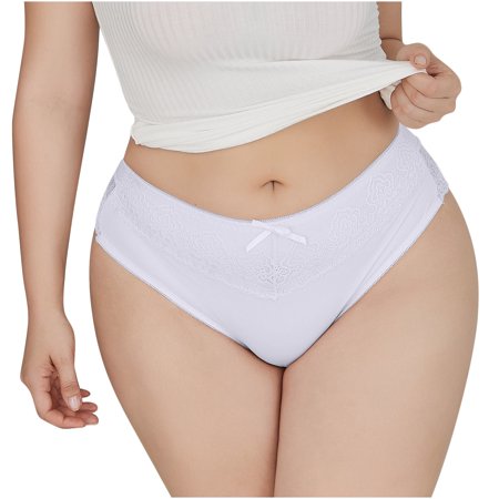 

Dadaria Womens Underwear Cotton Hipster Panties White XXL Female