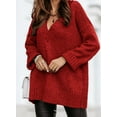 thumbnail image 2 of HOTAPEI V Neck Sweaters for Women Loose Casual Long Sleeve Pullover Sweater Solid Color Knitted Top, 2 of 6