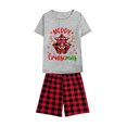 thumbnail image 5 of LuLiaMenton Matching Couples Christmas Pajamas Merry Cruisemas Plaid Short Sleeve Shorts Set, 5 of 5