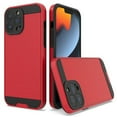 thumbnail image 1 of Kaleidio Case For iPhone 13 Pro Max (6.7") [Brushed Metal Texture] Hybrid 2-Piece Armor [Shockproof] Slim Cover [Red/Black], 1 of 2