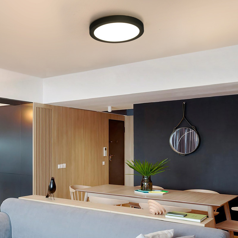 Lucere 9.5'' LED Flush Mount Ceiling Light Fixture, Super Slim Panel Light 120V 15W 4000K White Round Ceiling Light for Bathroom, Kitchen, Bedroom Hallway Damp Location