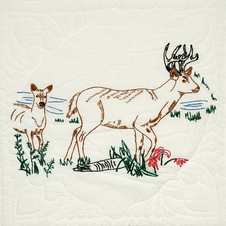 Stamped Quilt Blocks 18"X18" 6/Pkg-Deer