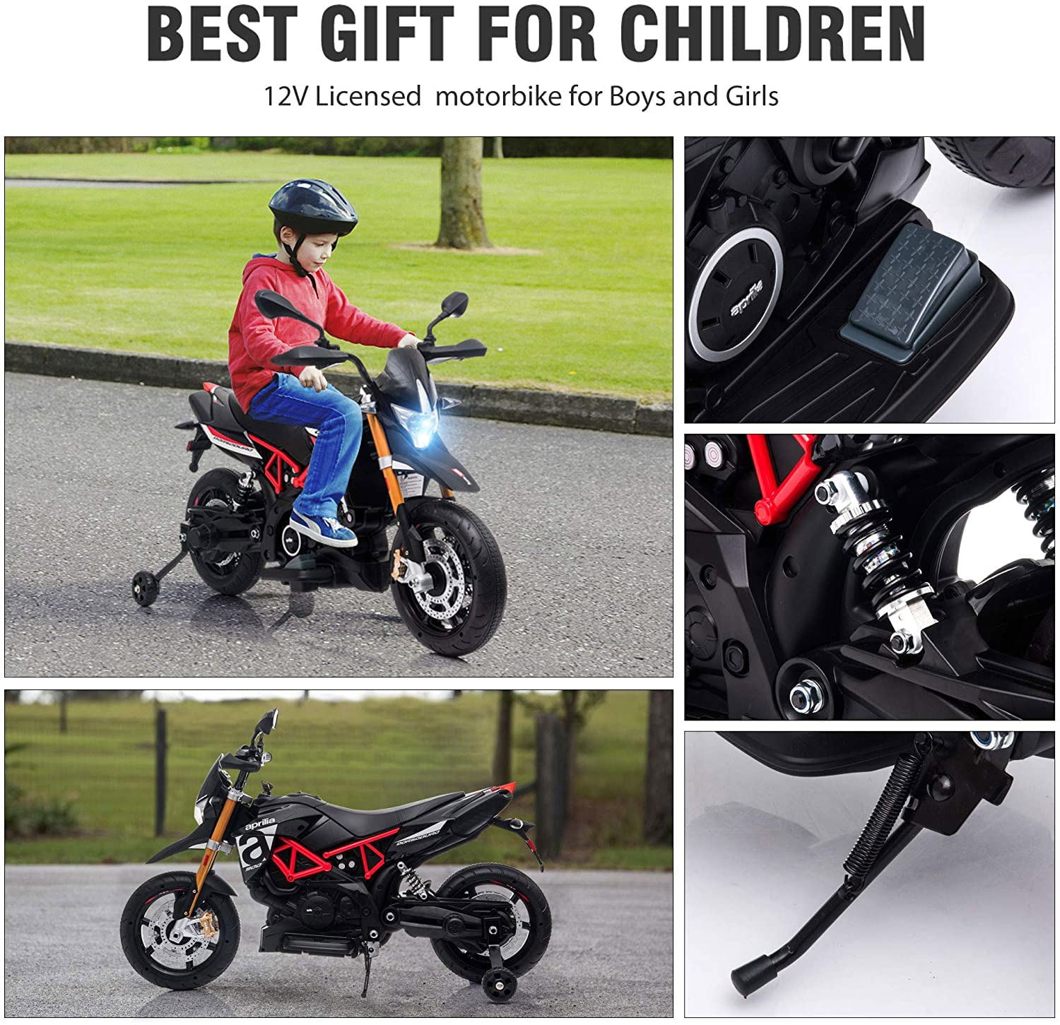 12V Kids Ride-On Motorcycle, Battery Powered Dirt Bikes for Kids with Lights, Music Story USB MP3 12V Kids Ride-On Motorcycle, Battery Powered Dirt Bikes for Kids with Lights, Music Story USB MP3