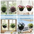 thumbnail image 3 of 13.8" Self-Watering Hanging Planters, 4-Pack Round Resin Baskets for Indoor & Outdoor Plants, Rattan-Style Flower Pots with Drainage Plug, Deep Inner Container & Metal Triple-Chain Hangers, 3 of 7