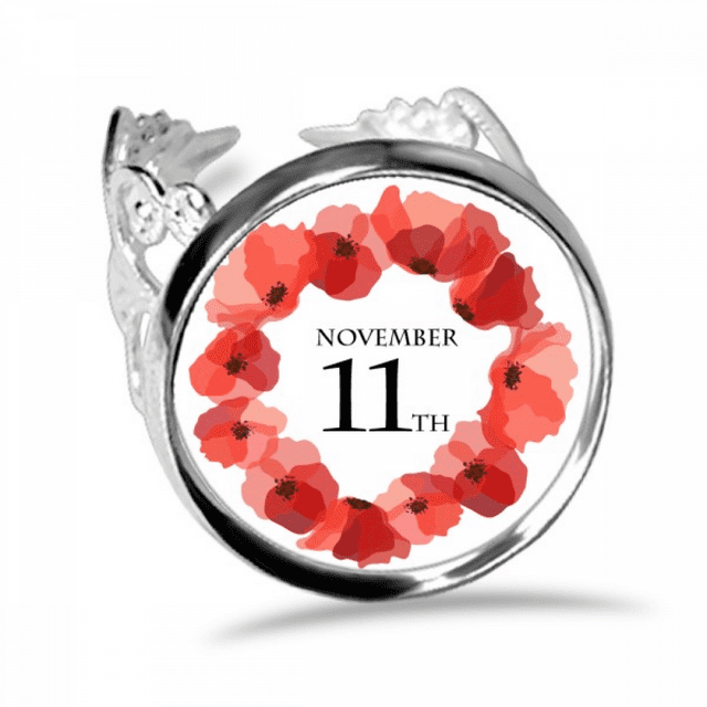 Corn poppy Garland Remembrance Day UK Anillo de compromiso de boda de amor ajustable Unbranded M