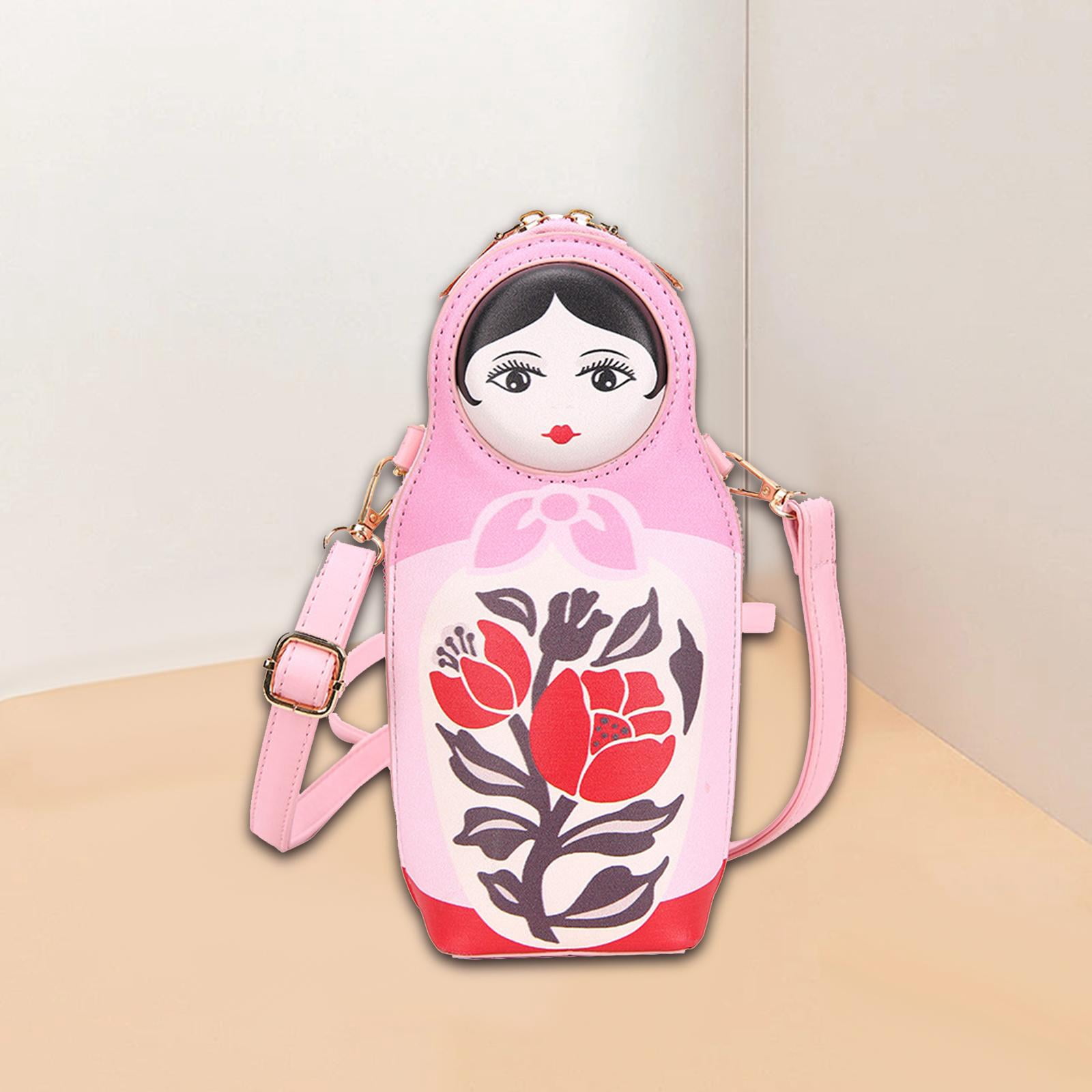 Segolike Matryoshka Doll Crossbody Bag Handbag Men Women Portable Zipper Shoulder Bag Casual Shoulder Bag for Trekking Workout Outdoor