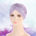 thumbnail image 4 of 1 Pce Turban Uni pour Femmes, Bonnet de Chimiothérapie, Bandeau Extensible, Couvre-Chef, 4 of 7