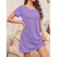 thumbnail image 4 of Ekouaer Nightgowns for Women Cotton Sleepshirts Short Sleeve Nightshirt Tshirt Night Gown Casual Sleepdress Comfy Nightdress, 4 of 6