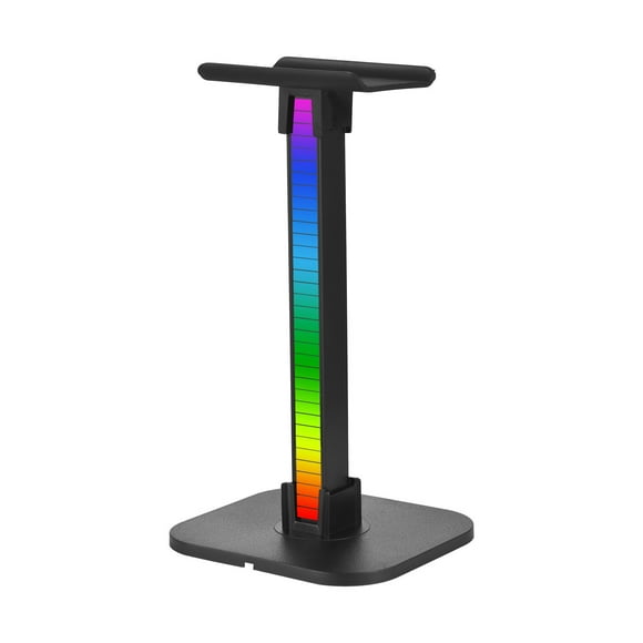 Headphone Stand RGB Light for Desk PC Gaming Headset Bottom Anti-slip with Type-C Ports Rechargeable