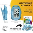 thumbnail image 4 of 3DFitBud Simple Step Counter Walking 3D Pedometer with Clip and Lanyard, A420S (Blue), 4 of 7