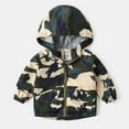 thumbnail image 2 of HCNTES Girls Waterproof Hooded Jacket Lightweight Raincoats for Kids Boys Windbreaker Outdoor Rain Jacket(Style2-Camouflage,5-6 Years), 2 of 9