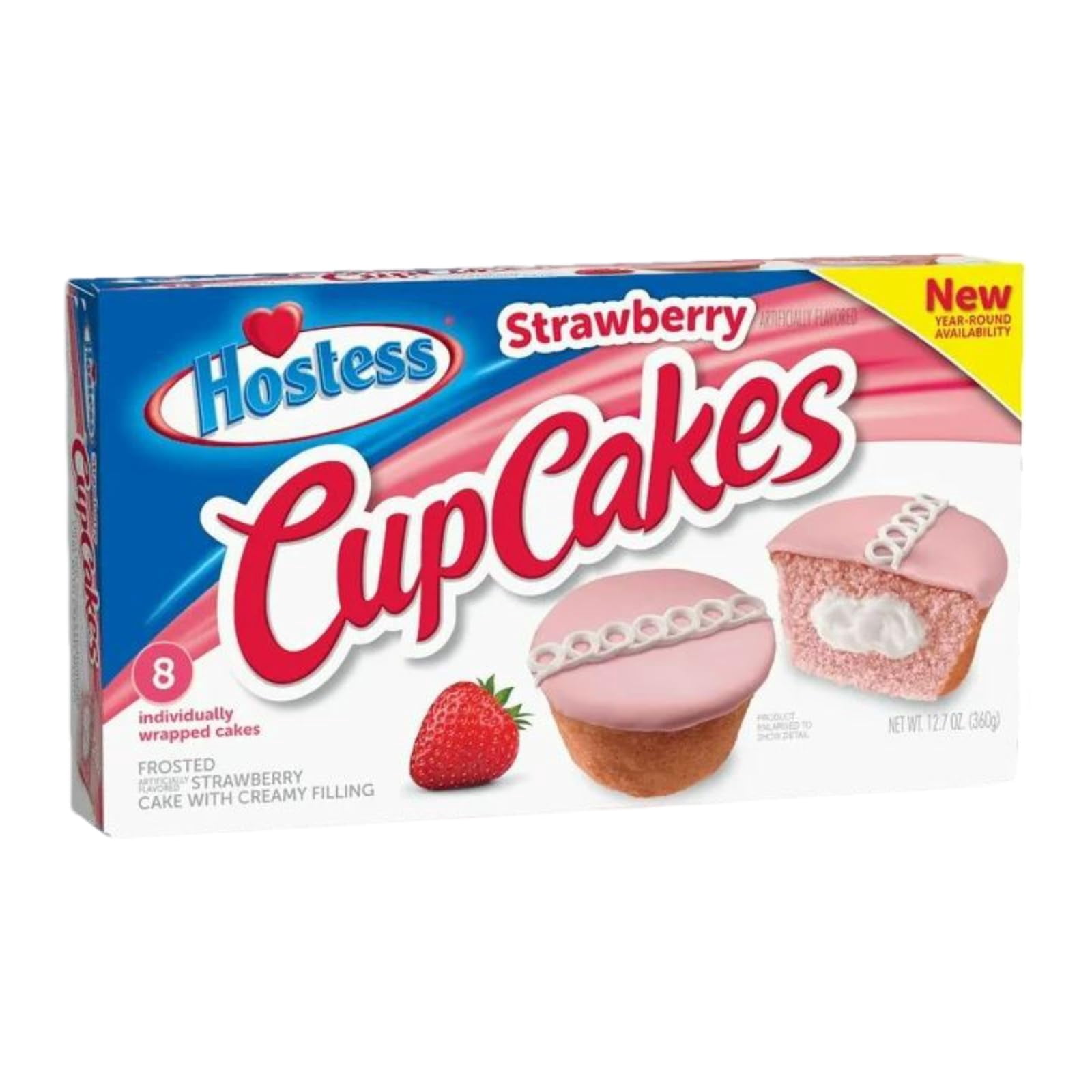 Hostess Strawberry Cupcakes, 12.7 Ounce, Box of 8, 6 Count Case