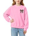 thumbnail image 3 of Girls Sweatshirt Girls Leopard Print Bow/Heart Graphic Pullover Tops Casaul Fall Sweatshirt Size 5-6 Years, 3 of 8
