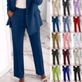 thumbnail image 2 of Yuanlook Women's High Waist Straight Ankle Dress Pants, Slim Business Work Trousers with Side Pockets Office Casual S-XXL, 2 of 5