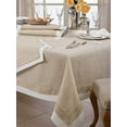 thumbnail image 3 of Fennco Styles Moldura Collection Classic Double Layer Linen Blend 67 x 180 Inch Tablecloth – Natural Tablecloth for Banquets, Wedding, Special Events and Home Décor, 3 of 5