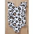 thumbnail image 2 of Styles I Love Baby Toddler Girls Leopard Ruffled One-Piece Swimsuit White Bathing Suit Beach Swimwear (90/12-18 Months), 2 of 6