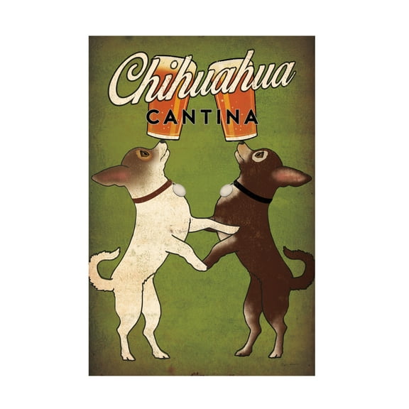 Trademark Fine Art Ryan Fowler Double Chihuahua Canvas Wall Art - 16x24