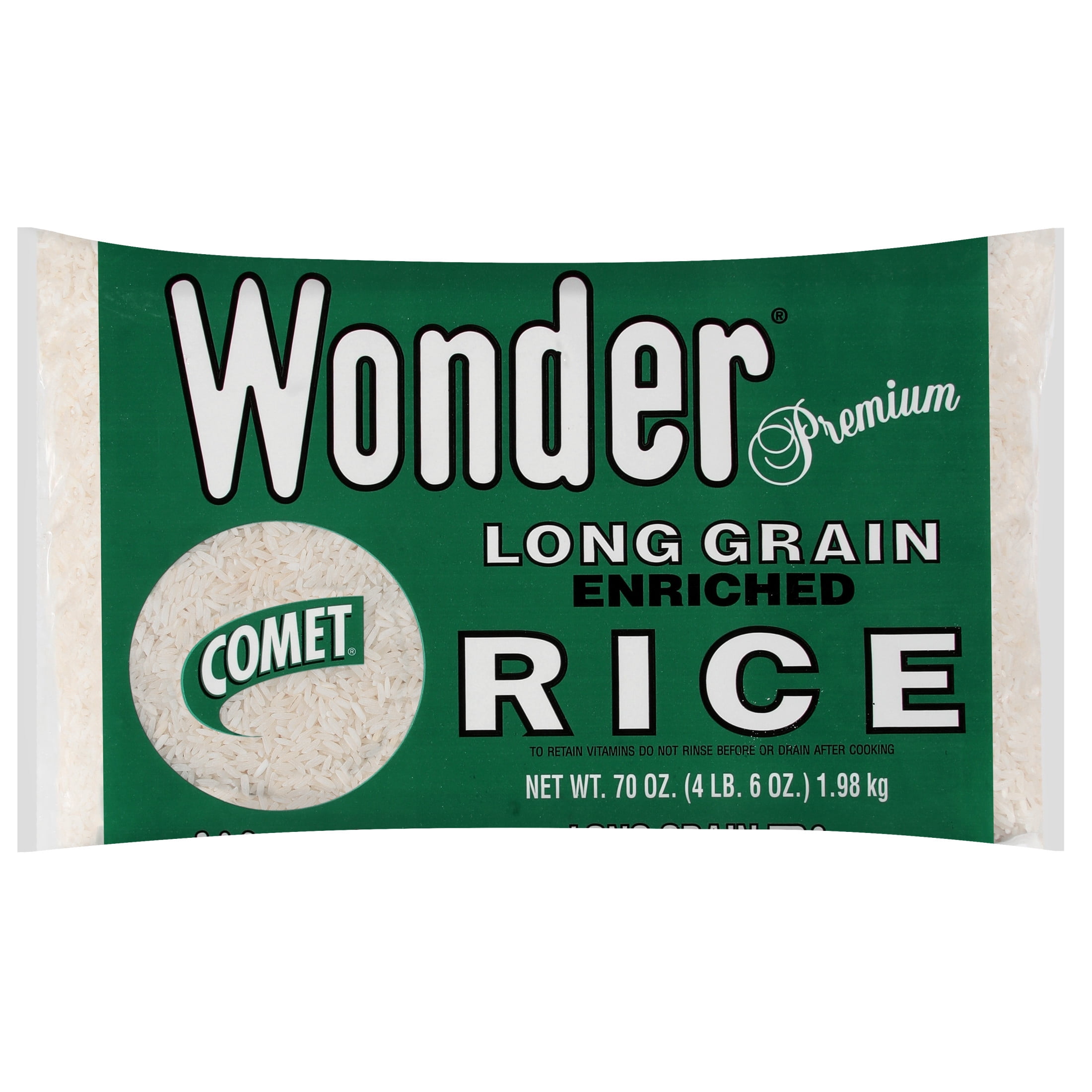 (5 pack) Wonder Premium Rice, Gluten Free Long Grain Enriched White Rice, 70 oz Box