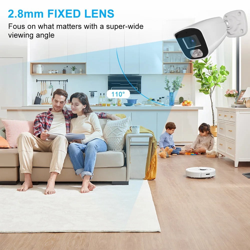 Anpviz 4MP POE IP Camera Outdoor Security PoE H.265 CCTV Video Surveillance Camera 2.8mm Lens Remote View Audio IR 30m IP66 P2P