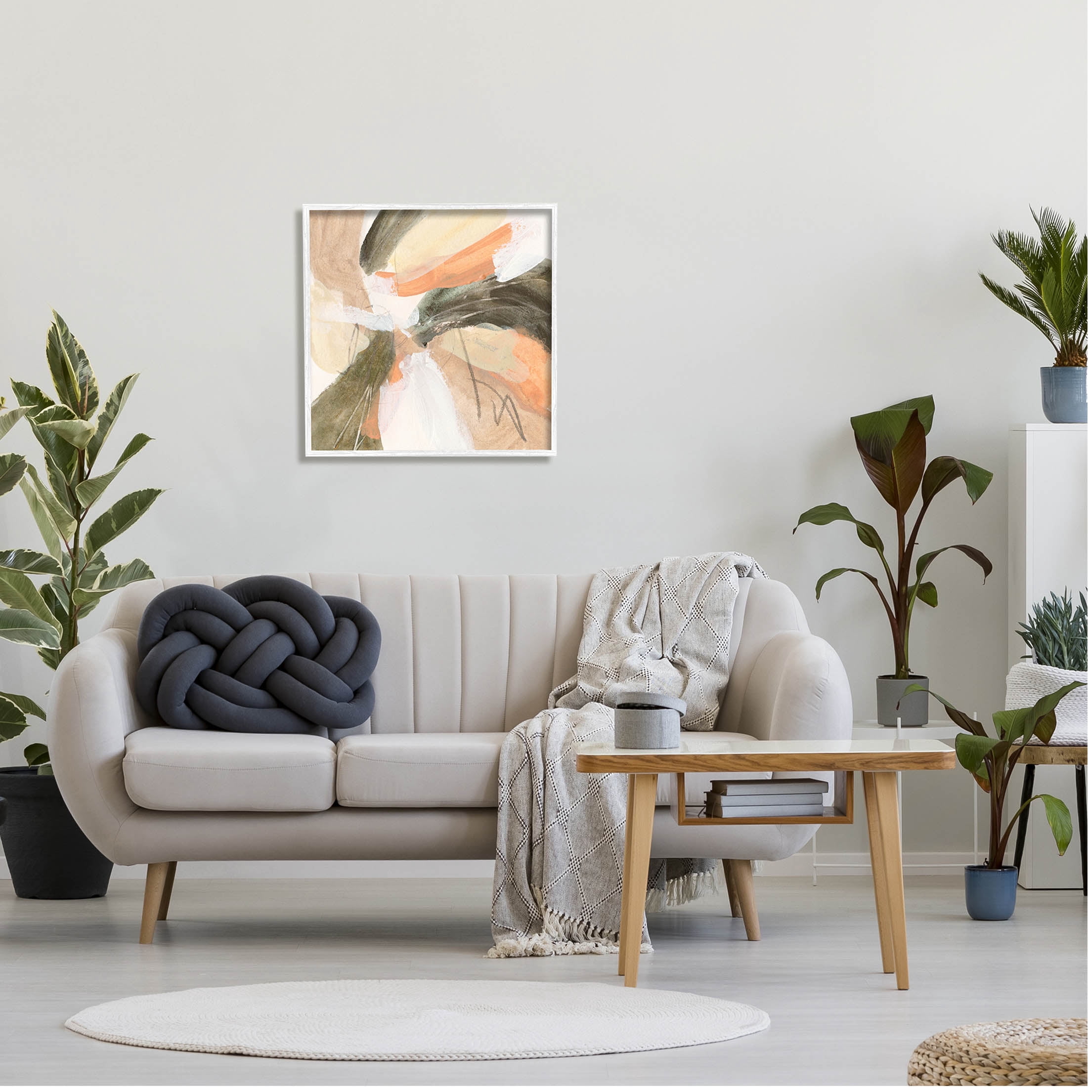 Stupell Industries Abstract Orange Spiral Arrangement Painting White Framed Art Print Wall Art, Design by Melissa Wang