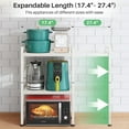 thumbnail image 3 of YANGLI 3-Tier Expandable Microwave Stand with 9 Hooks, White, 3 of 6