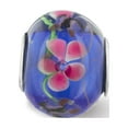thumbnail image 3 of Reflection Beads Sterling Silver Handblown Butterfly Pink Floral Blue Glass Charm, 3 of 5