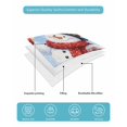 thumbnail image 4 of Quilt King Size Bedding Set, Blue Christmas Reversible Summer Quilt 3 Pieces, Xmas Snowman Snowflake Gifts Trees Berry Red Lightweight Bedspreads Coverlets with 2 Pillow Shams for All Seasons, 4 of 5