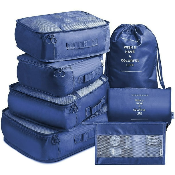 Cubes d'emballage Set organisateur de Vêtements pour valise de voyage sacs  de