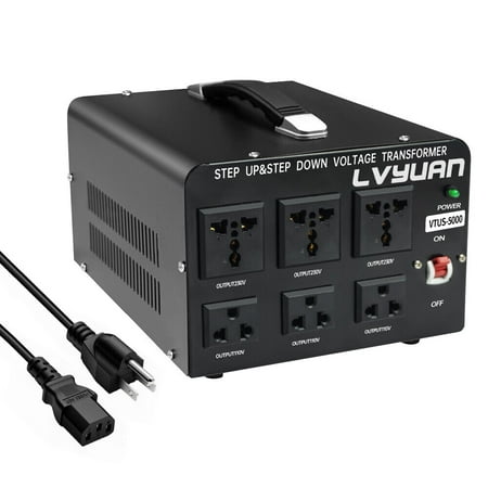 LVYUAN 5000 Watts Peak Voltage Converter Transformer Step Up/Down 110V to 220V / 220V to 110V