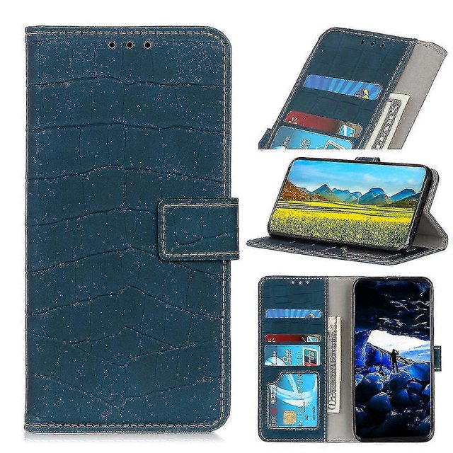 Funda de piel con textura de cocodrilo para Xiaomi Redmi 11a/12c, verde oscuro